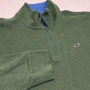 Vineyard Vines Men's Green 1/4 Zip Pullover Sweatshirt Size M Pima Cotton